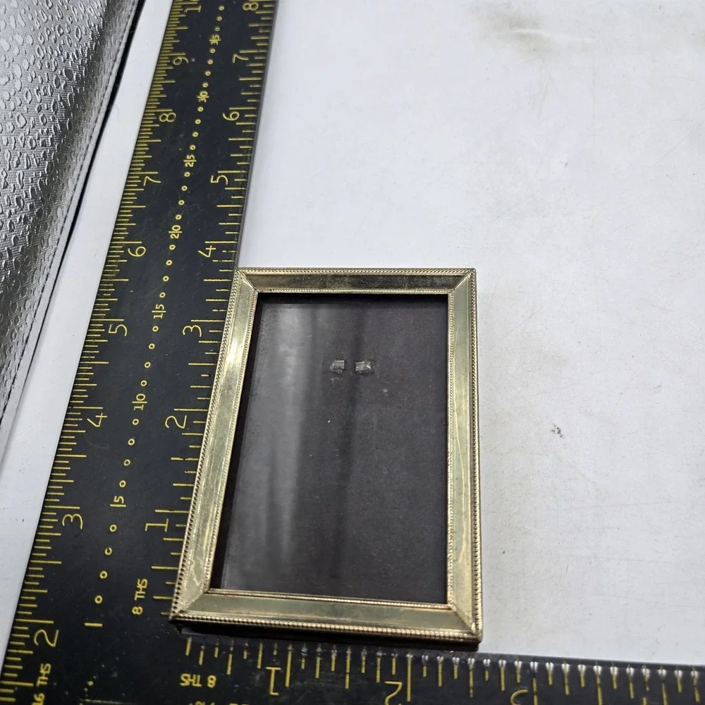 Vintage Lot 3 Small Picture Frames Mini Gold Brass Tone 3.5 X2.5